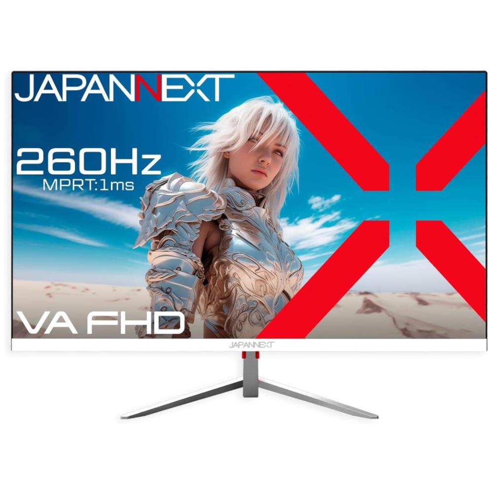 ジャパンネクスト [JN-V245FHDR260-W] 24.5インチ ワイドゲーミングモニター(1920x1080/VA/260Hz/DPx2/HDMIx2/スピーカー/非光沢/ホワイト筐体/2年保証)