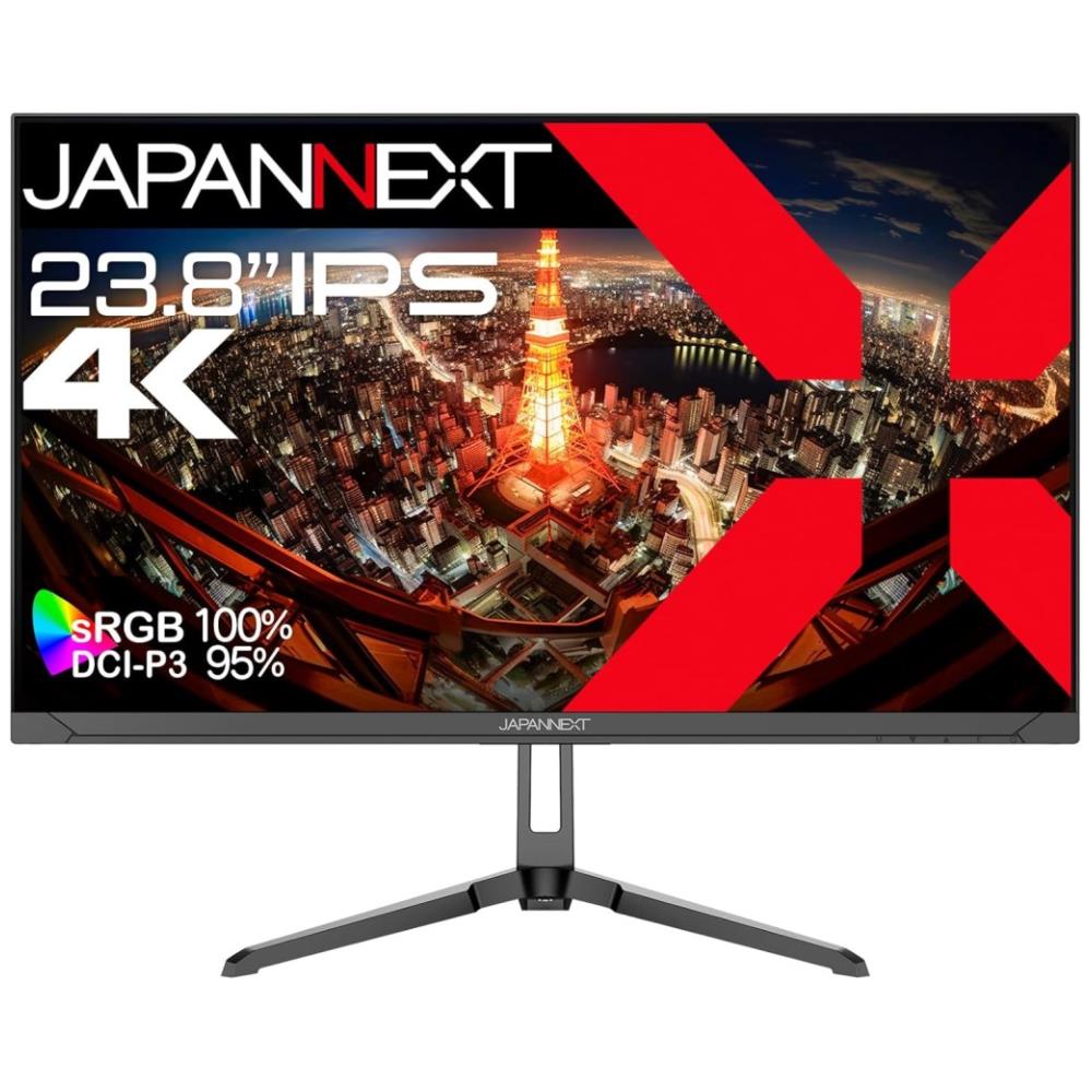 ジャパンネクスト [JN-IPS2380UHDR] 23.8インチ 4K液晶ディスプレイ(3840x2160/IPS/DPx2/HDMIx2/スピーカー/チルト/非光沢/2年保証)