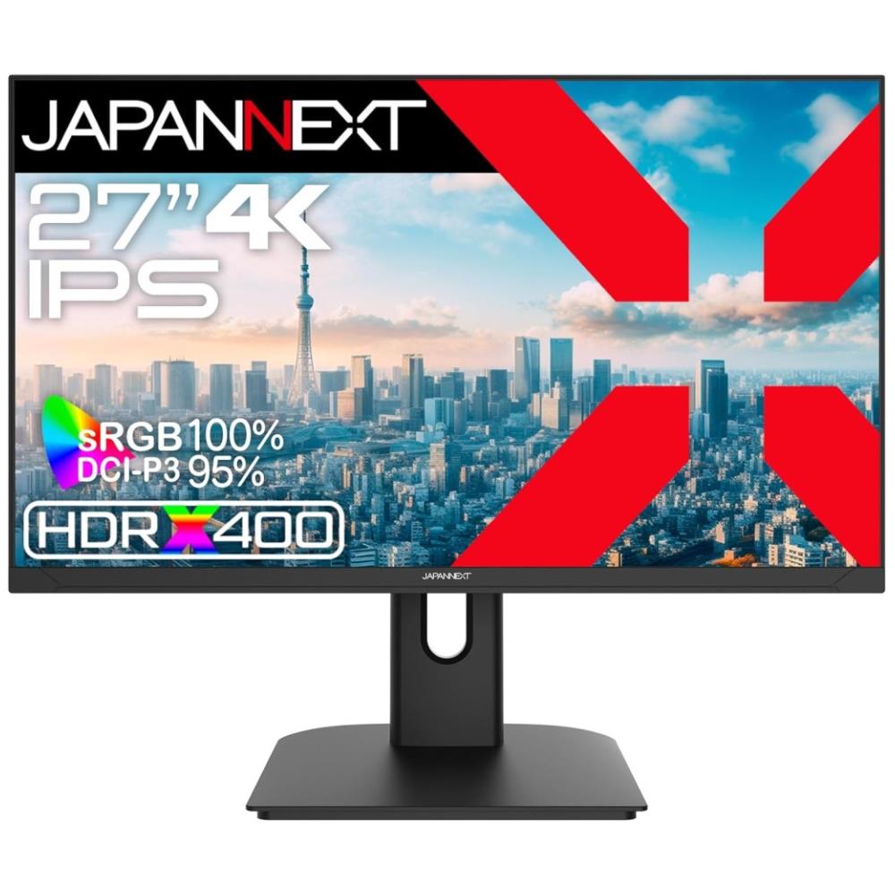ジャパンネクスト [JN-I27U] 27インチ ワイド 4K液晶ディスプレイ(3840x2160/IPS/DPx2/HDMIx2/スピーカー/非光沢/2年保証)
