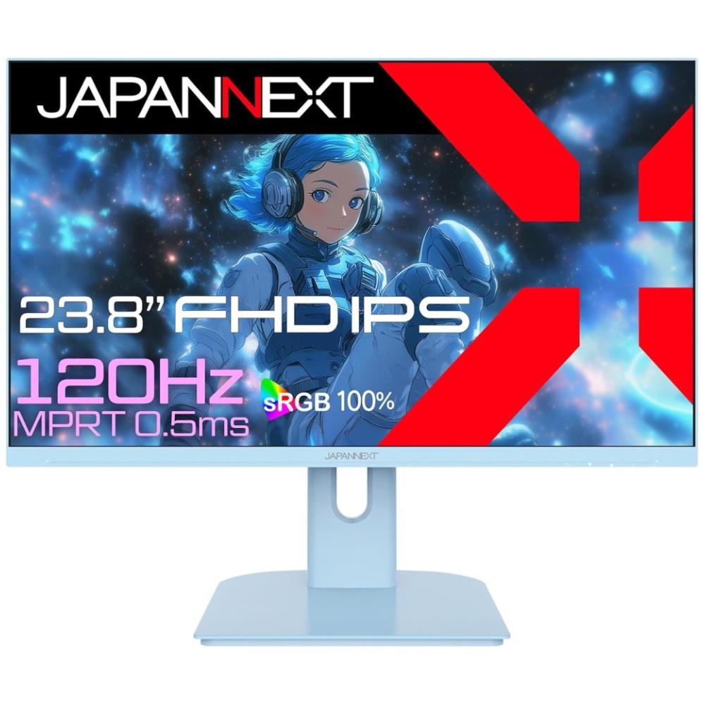 ジャパンネクスト [JN-IPS238G120F-BB] 23.8インチ ゲーミングモニター(1920x1080/IPS/120Hz/HDMI/VGA/スピーカー/非光沢/ベイビーブルー/2年保証)