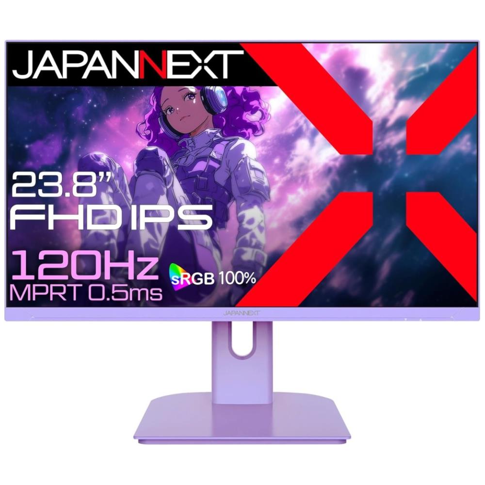 ジャパンネクスト [JN-IPS238G120F-PP] 23.8インチ ゲーミングモニター(1920x1080/IPS/120Hz/HDMI/VGA/スピーカー/非光沢/パープル/2年保証)