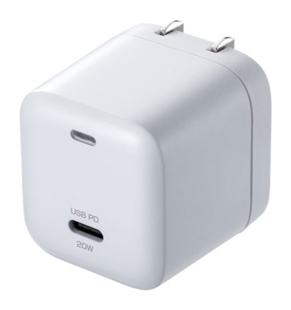 サンワサプライ [ACA-PD89W] USB PD対応キューブ型AC充電器(PD20W)