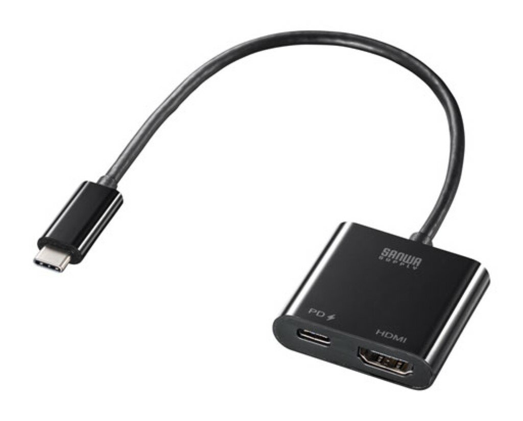 サンワサプライ [AD-ALCPHDPD] USB Type C-HDMI変換アダプタ(4K/60Hz/PD対応)