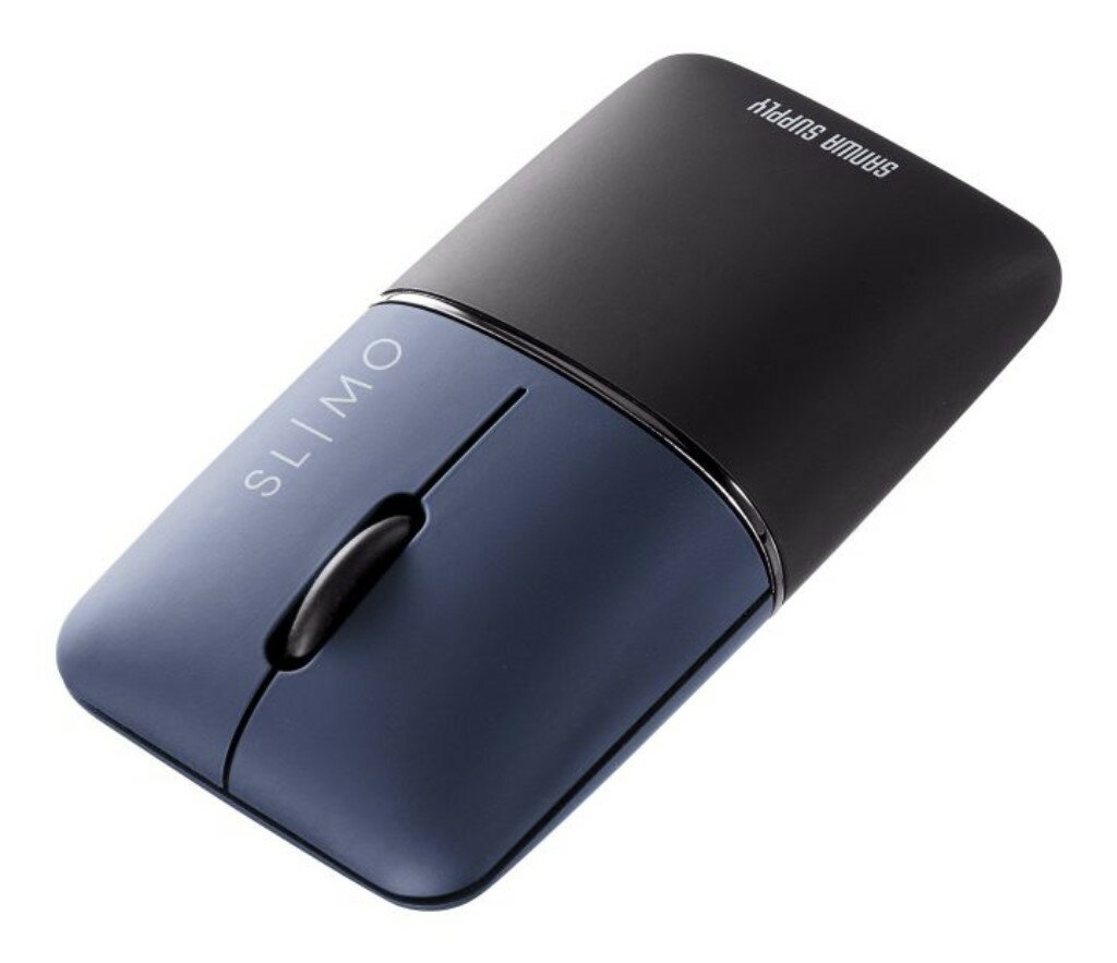 サンワサプライ [MA-BBS310NV] 静音BluetoothブルーLEDマウス SLIMO(充電式)