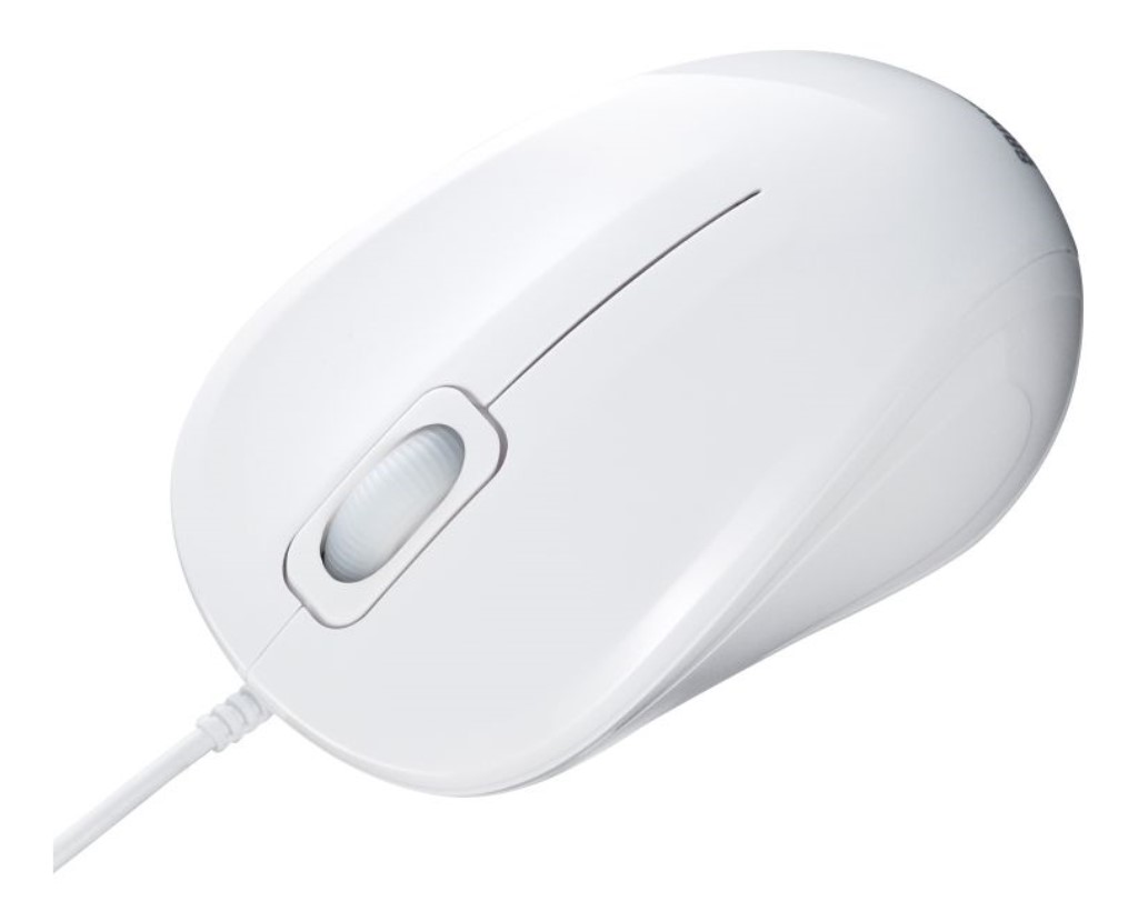 サンワサプライ [MA-YBSK315W] 抗菌・静音有線ブルーLEDマウス