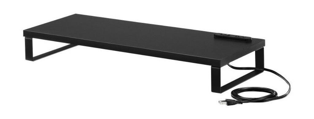 サンワサプライ [MR-LC212BK] コンセント付きモニター台(W600・ブラック)