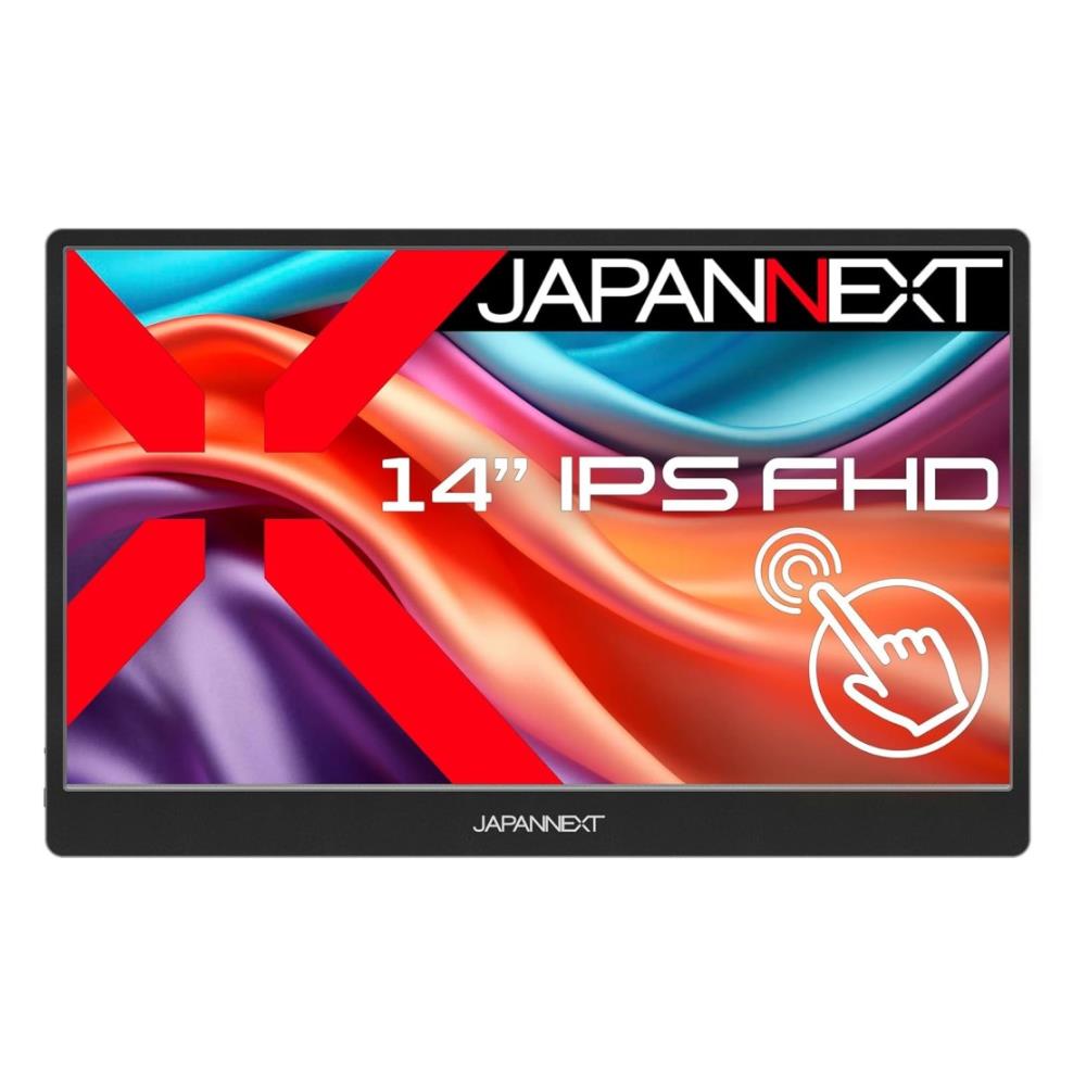 ジャパンネクスト [JN-MD-IPS14FHDR-T] 14インチ ワイド タッチパネルモバイルディスプレイ(1920x1080/IPS/HDR10/miniHDMI/Type-Cx2/スピーカー/非光沢/2年保証)