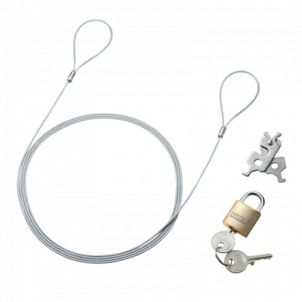 サンワサプライ [SL-94] スロットマルチ対応セキュリティワイヤー・南京錠