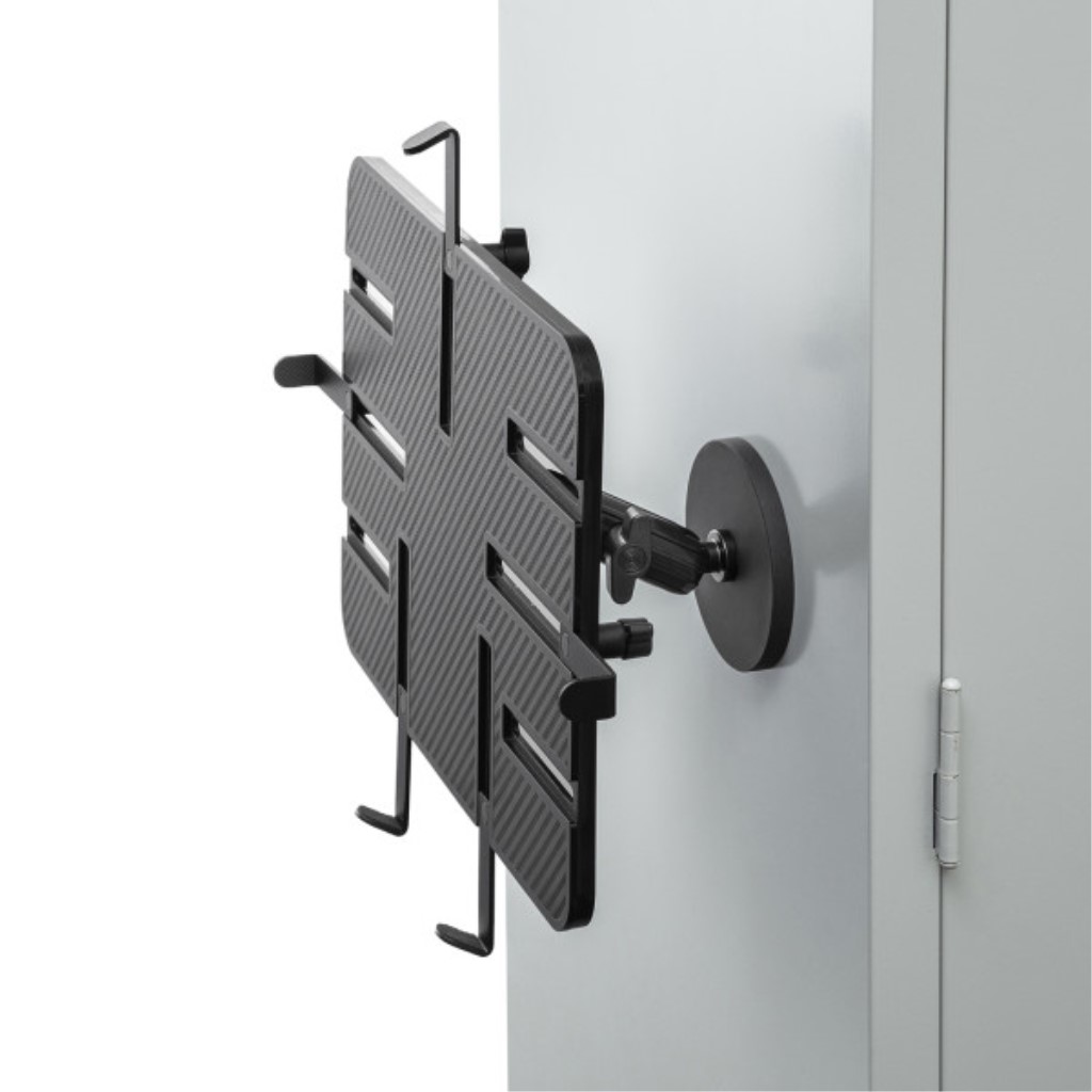 サンワサプライ [VEH-TBMG3] タブレットホルダー フォークリフト タブレット 固定 強力マグネット取り付け 9.7〜13インチ対応 産業用 耐荷重1.5kgまで 回転式ホルダー ブラック