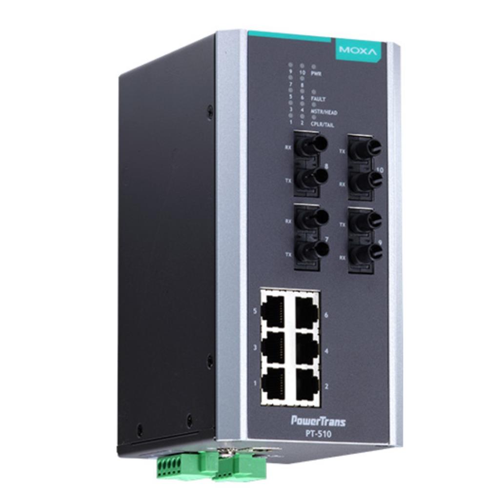 Rakuten - MOXA [PT-510-4M-ST-HV] IEC 61850-3認証マネージドスイッチ 6xRJ45 4xマルチST