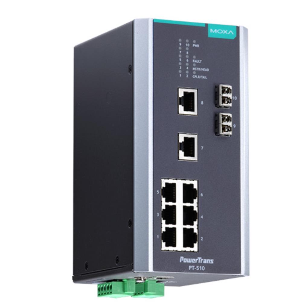 MOXA [PT-510-MM-LC-24] IEC 61850-3認証マネージドスイッチ 8xRJ45 2xマルチLC 24VDC