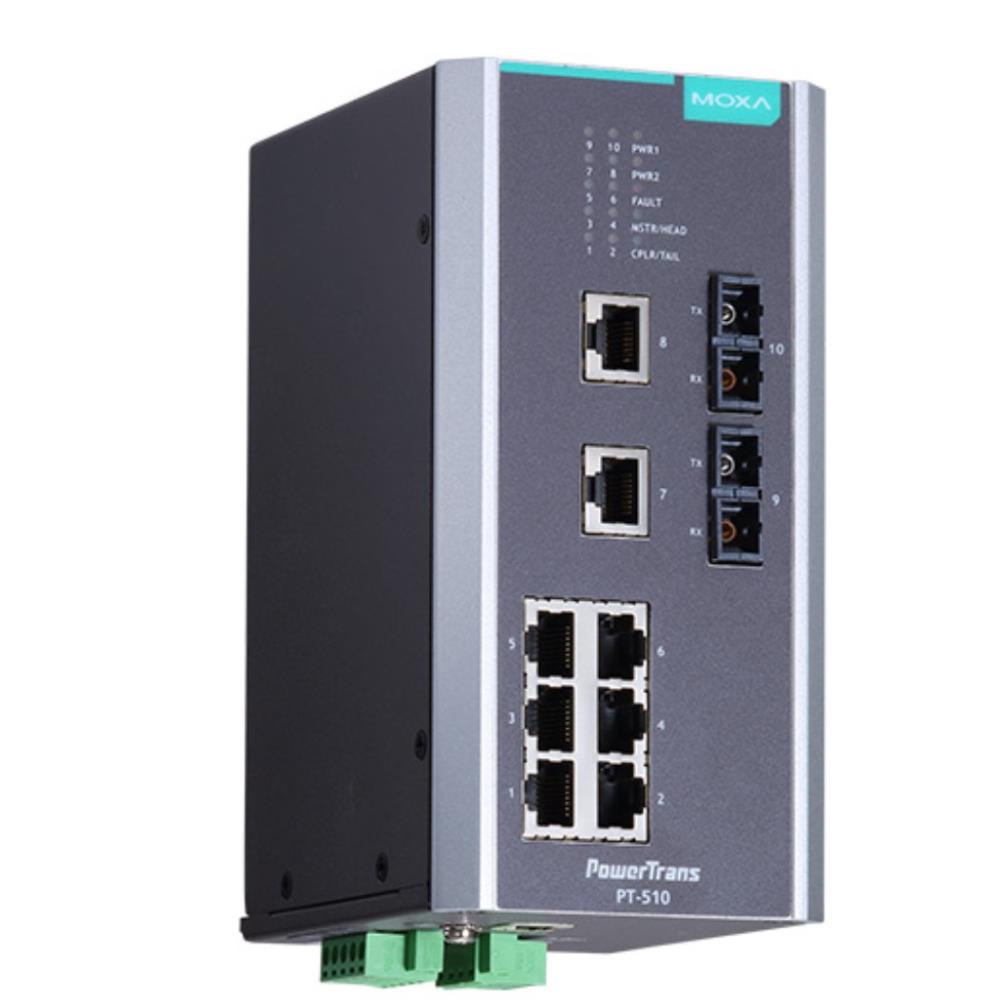 MOXA [PT-510-MM-SC-48] IEC 61850-3認証マネージドスイッチ 8xRJ45 2xマルチSC 48VDC