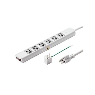 サンワサプライ [TAP-36MG-3] 電源タップ 3P・6個口 3m