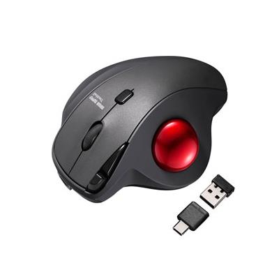 サンワサプライ [MA-WTB185BK] ワイヤレストラックボール(静音・5ボタン・親指操作タイプ)