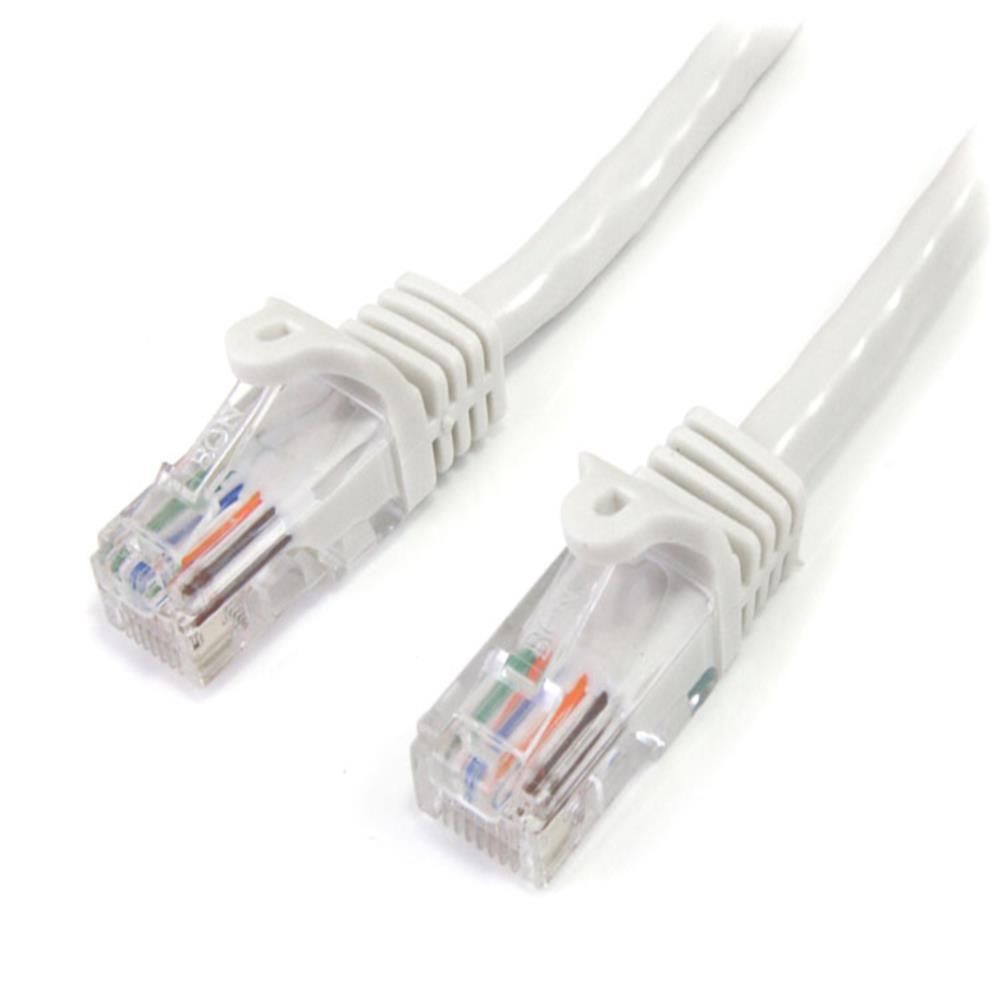 StarTech.com [45PAT1MWH] 1m カテゴリー5e LANケーブル ホワイト RJ45コネクタ(ツメ折れ防止カバー付き) イーサネット対応Cat5e UTPケーブル