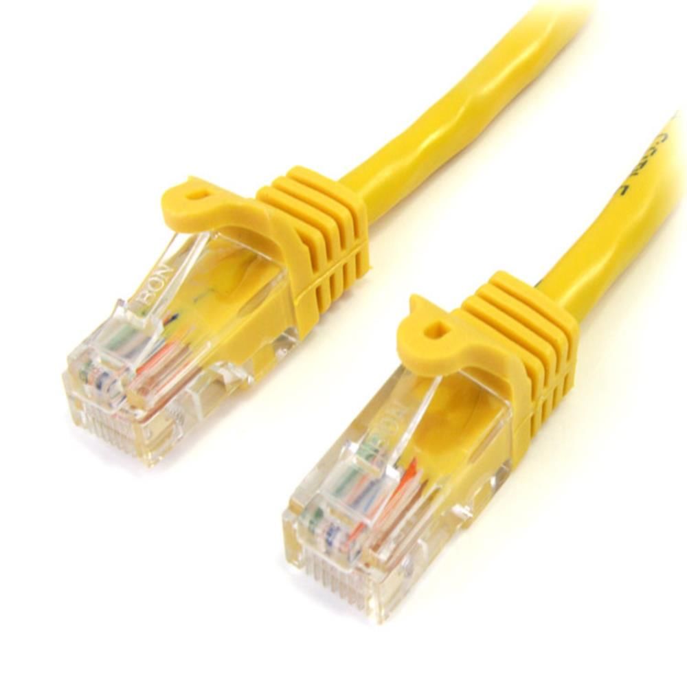 StarTech.com [45PAT1MYL] 1m カテゴリー5e LANケーブル イエロー RJ45コネクタ(ツメ折れ防止カバー付き) イーサネット対応Cat5e UTPケーブル