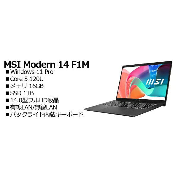 MSI Modern-14-F1MG-6317JP プラチナグレイ