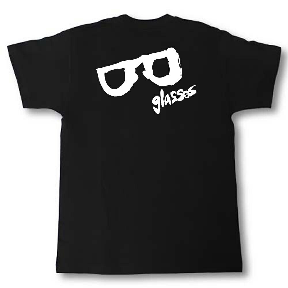 glasses メガネ　筆で書いた文字Tシャツ