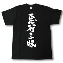 悪行三昧 筆で書いた文字Tシャツ