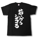 若いからシコる 筆で書いた文字Tシャツ