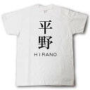 スタイリッシュ！　苗字Tシャツ　平野