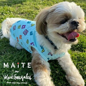 ドッグウェア タンクトップ おしゃれ ブランド MAiTE by Mark Gonzales マイト バイ マークゴンザレス 犬服 散歩着 かわいい 可愛い 抜け毛対策 汚れ防止 メッシュ 涼しい チワワ トイプードル フレンチブルドッグ 小型犬 ペットウェア ピンク サックス 2023 春 春夏 夏