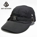 楽天TTClub【SALE 60％OFF】 ジェットキャップ キャップ メンズ レディース おしゃれ ブランド DIET BUTCHER ダイエットブッチャー バックル 帽子 無地 黒 ブラック カーキ LIMONTA リモンタ ナイロン モード カジュアル ユニセックス 2024 春 春夏 夏