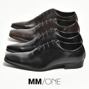 【11/25★エントリーでP10倍】 ビジネスシューズ メンズ 革靴 ホールカット ワンピース MM/ONE エムエムワン 短靴 ドレスシューズ レースアップシ...