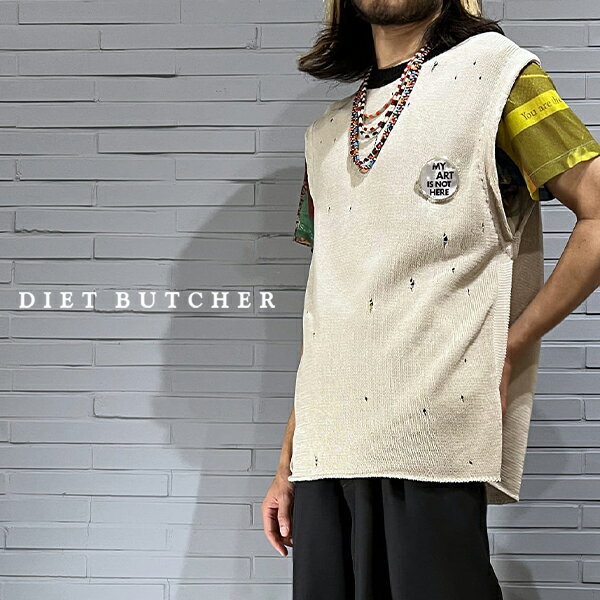 【SALE/セール】 Damaged knit vest DB82375001 ベスト ニットベスト ダメージベスト レイヤード ノー..