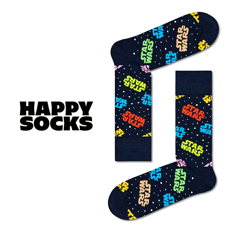 ハッピーソックス 靴下 レディース happy socks ハッピーソックス ギフト スターウォーズ Star Wars Sock P000245 靴下 メンズ レディース おしゃれ ブランド かわいい ビジネス ソックス スニーカー コラボ クルー丈 くつ下 可愛い 綿混 カジュアル ネイビー 紺 プレゼント 誕生日 2024 春 春夏 夏