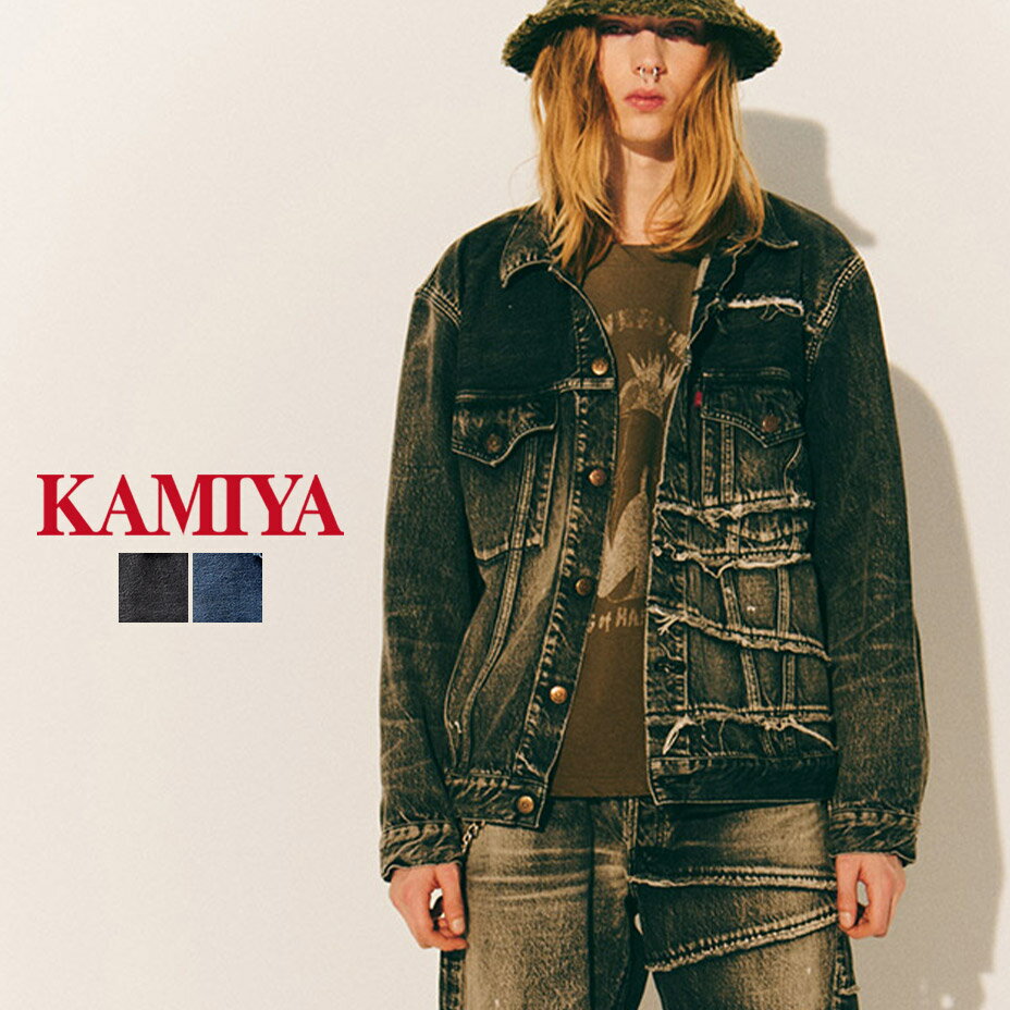 FULLCOUNT フルカウント KAMIYA カミヤ コラボ Switching Denim Jacket G11FC101 ブランド デニムジャケット メンズ レディース Gジャン デニム ジャケット 長袖 おしゃれ カジュアル ダメージ加工 セットアップにもなる ブラック 黒 インディゴ 2024 春 春夏 夏