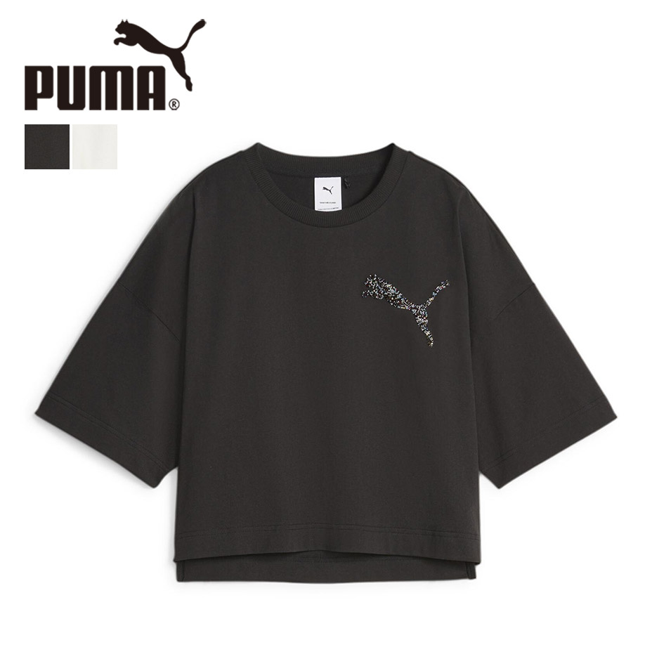 PUMA SWAROVSKI CRYSTALS TEE 622249 ס ǥ åץ t Ⱦµ  ֥ åץɾ ȥåץ Swarovski ե İ 襤 סޥ֥å ۥ磻 2024  ղ 