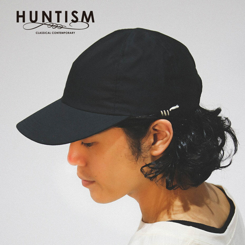 Rakuten - HUNTISM ハンティズム ベースボールキャップ 深め メンズ レディース ブランド 無地 カーブバイザー 6パネル スーピマコットン モールスキン キャップ つば 長め つば長 8cm 長い 帽子 uvカット おしゃれ かわいい 可愛い ブラック 黒