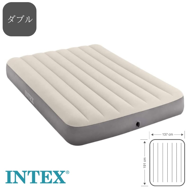 INTEX(インテックス) エアーベッド デラックスシングルハイエアーベッド ダブル 137×191×25cm 64708 [日本正規品] U-64102