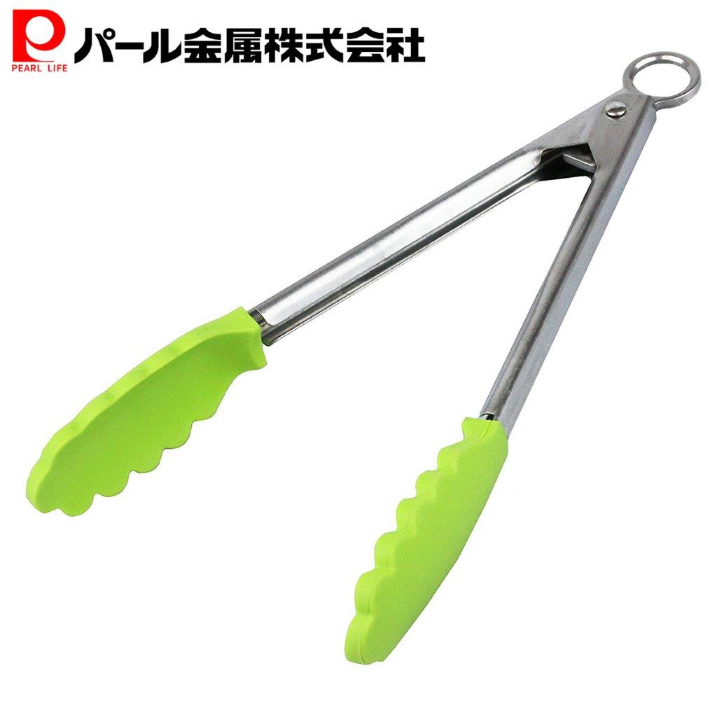1000円ポッキリ 送料無料 パール金属公式 トング 18cm シリコーン グリーン ベジライブ CC-1073 調理器具 日用品 生活用品 食洗機対応 ステンレス キッチン用品