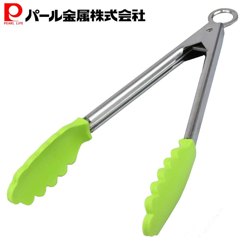 パール金属公式 トング 24cm シリコーン グリーン ベジライブ CC-1074 調理器具 日用品 生活用品 食洗機対応 ステンレス キッチン用品