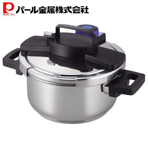 パール金属 圧力鍋 4.0L IH対応 3層底 ワンタッチレバー H-5388