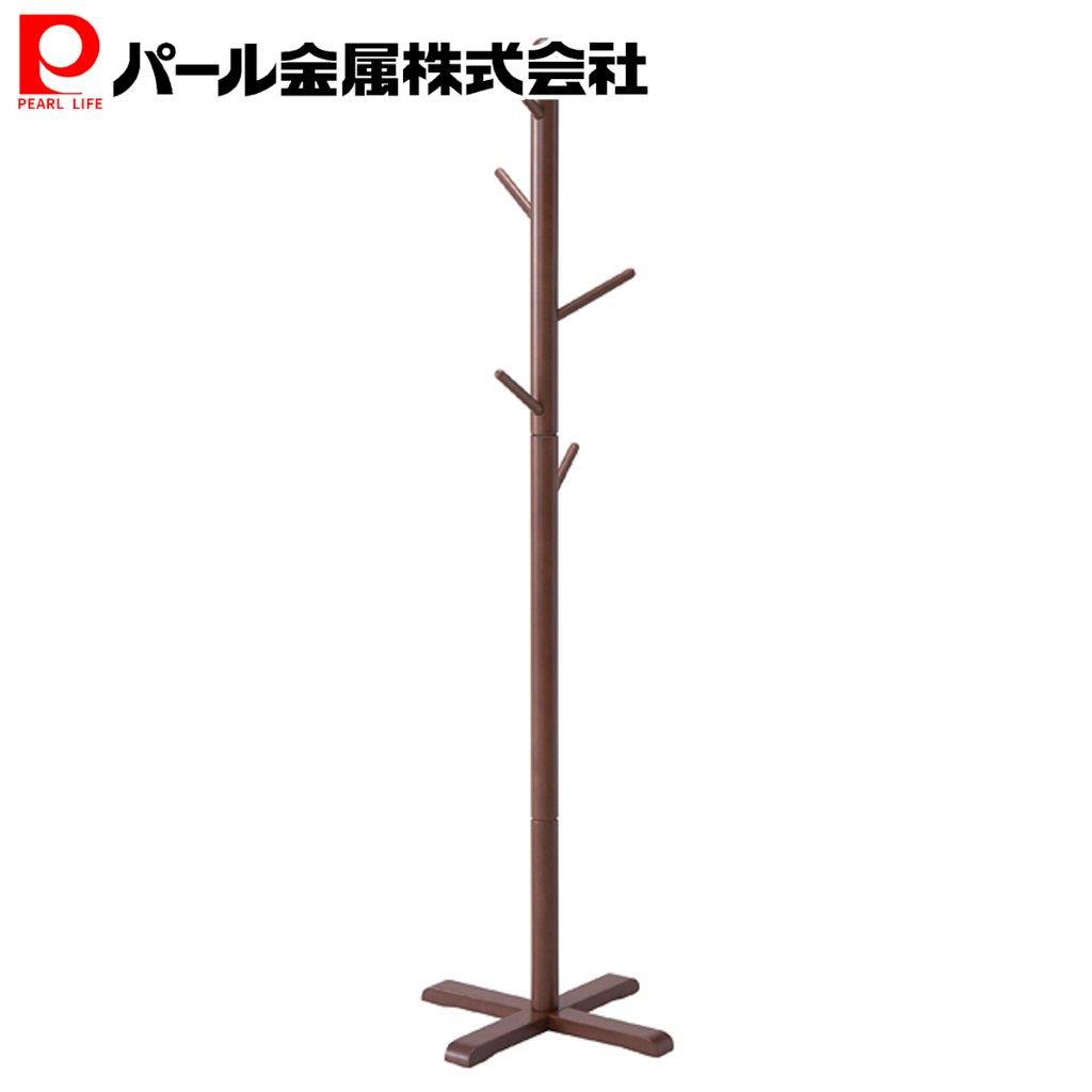 乐天商城 - パール金属公式 木製 ポール ハンガー M ブラウン 耐荷重 フック1本あたり2kg 幅 45cm N-8284 本棚ラックカラーボックス ハンガーラックコートハンガー キッチン収納 整理整頓 省スペース 積み重ね