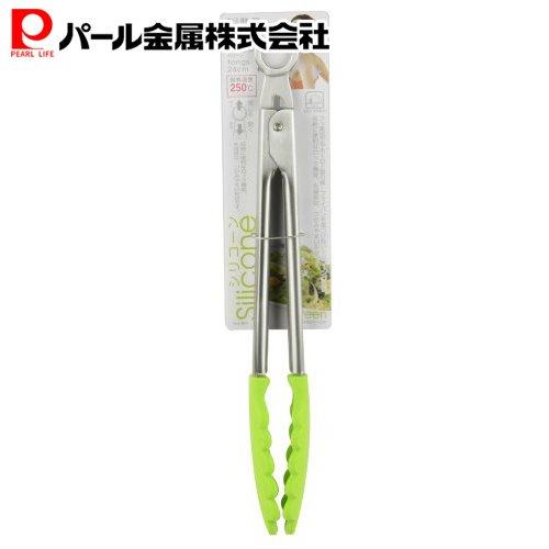 乐天商城 - パール金属公式 シリコーン トング 24cm グリーン C-8871 調理器具 日用品 生活用品 食洗機対応 ステンレス キッチン用品