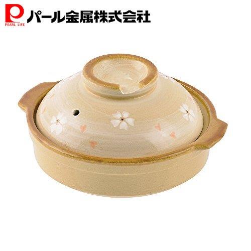 パール金属 電子レンジ対応 1人用 よせ鍋 17cm 小花 陶器 なべ L-1794