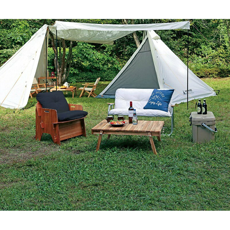 キャプテンスタッグ クラシックス ロールトップ フリーテーブル 机 幅81×奥行64×高さ30cm テーブル 4輪キャリーセット可能 収納バッグ付き UP-1050 防災グッズ 防災用品