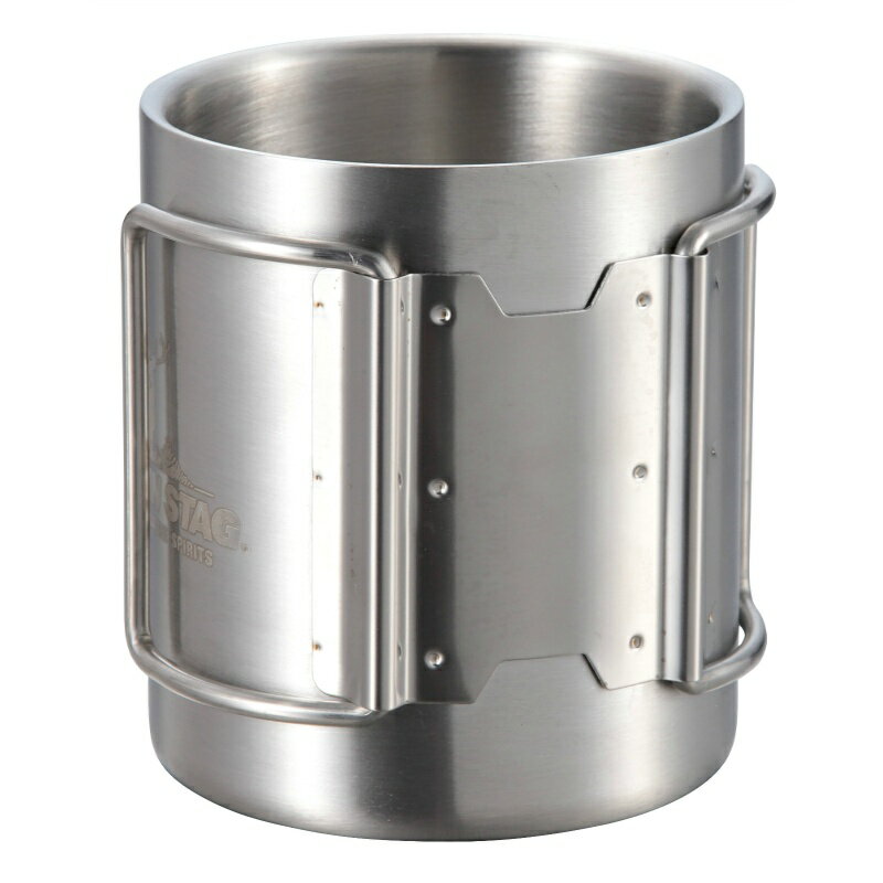 キャプテンスタッグ NEWフリーダム ダブルステンレス タンブラー 250ml アウトドア コップ マグカップ マグ カップ 中空二重構造 折りたたみハンドル ステンレス製 UH-2018 日用品 キャンプ