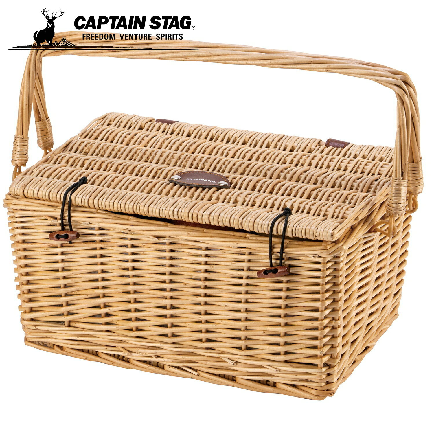 乐天商城 - キャプテンスタッグ(CAPTAIN STAG) アウトドア ピクニックバスケット キャンピング蓋付バスケット UT-1028