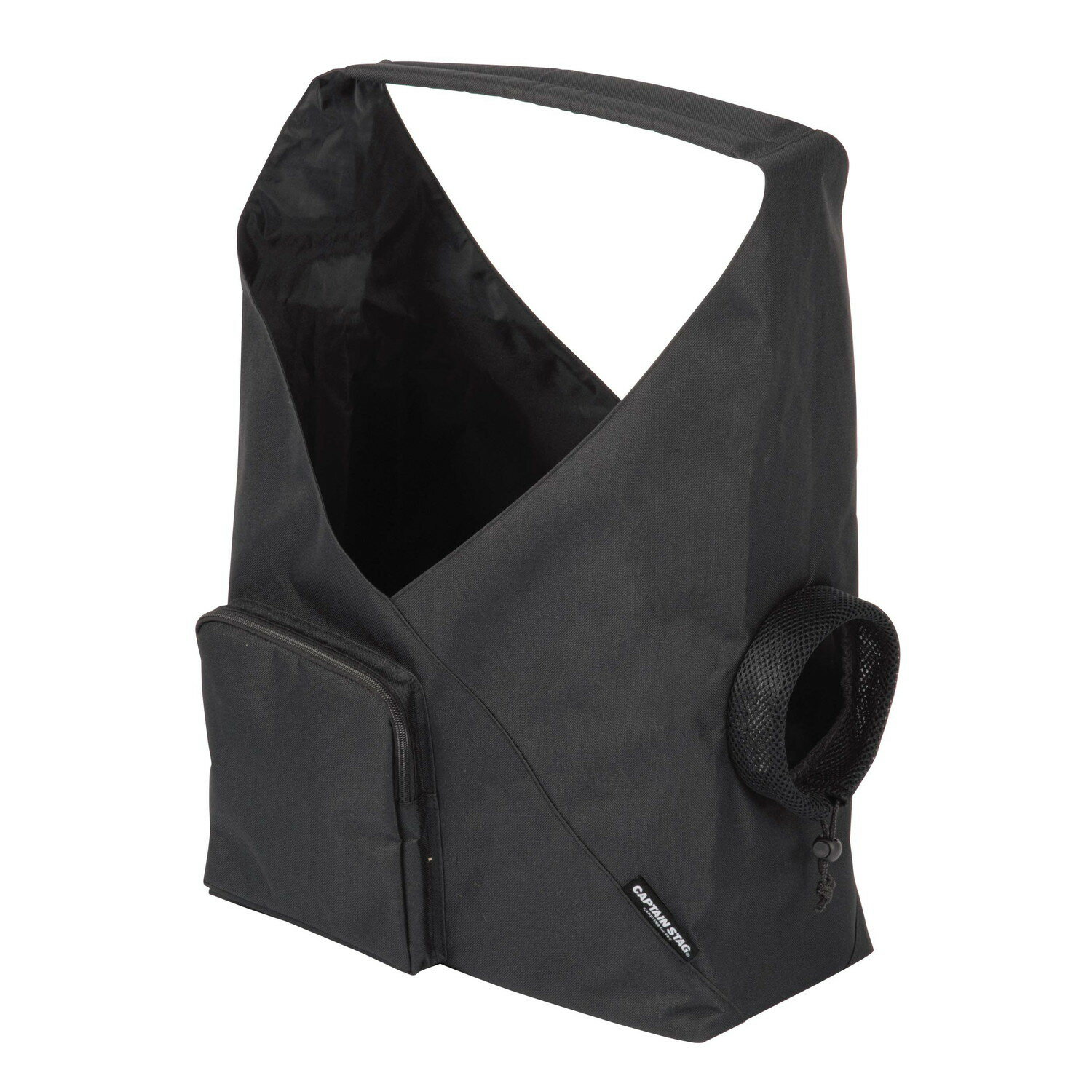 キャプテンスタッグ ペットキャリー ペット用 キャリーバッグ 底板付き 飛び出し防止金具付き 防災用品 ブラック UW-5046