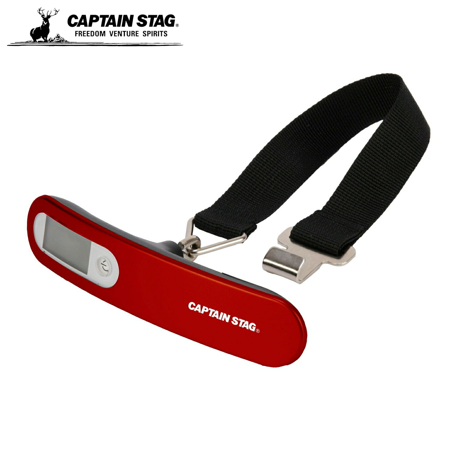 【1月24日20時～お買い物マラソン】 キャプテンスタッグ 旅行はかり ラゲッジスケール 電子はかり 最大50kg 風袋引き機能 CS-trip luggage scale レッド UV-3018