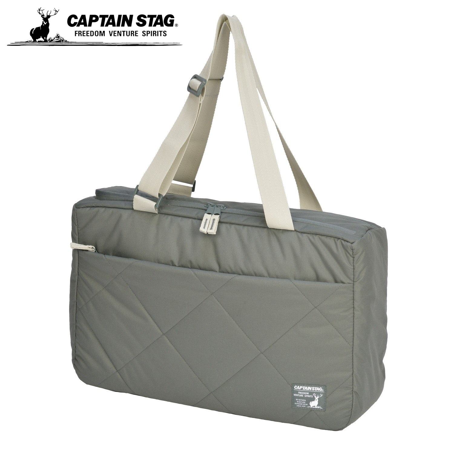 乐天商城 - キャプテンスタッグ(CAPTAIN STAG) クーラーバッグ 保冷 クールバッグ 容量18L グレーグリーン キルト UE-700