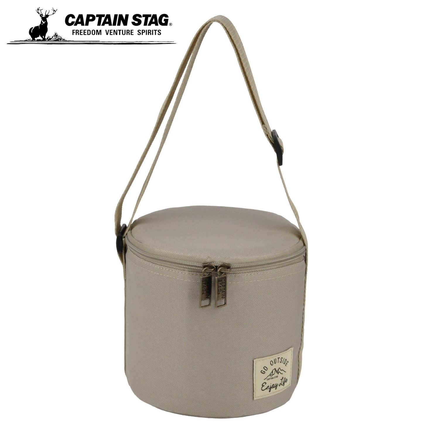 乐天商城 - キャプテンスタッグ(CAPTAIN STAG) クーラーバッグ 保冷バッグ ラウンドクーラー 容量350ml カーキ モンテ UE-702