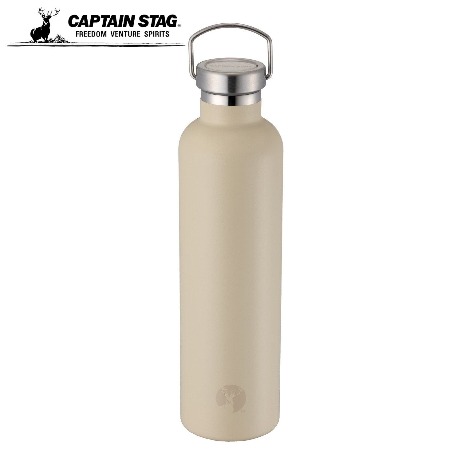 乐天商城 - キャプテンスタッグ(CAPTAIN STAG) スポーツボトル 水筒 直飲み ダブルステンレス 真空断熱 保冷 保温 NEW HDボトル 1000ml イエローベージュ UE-3671