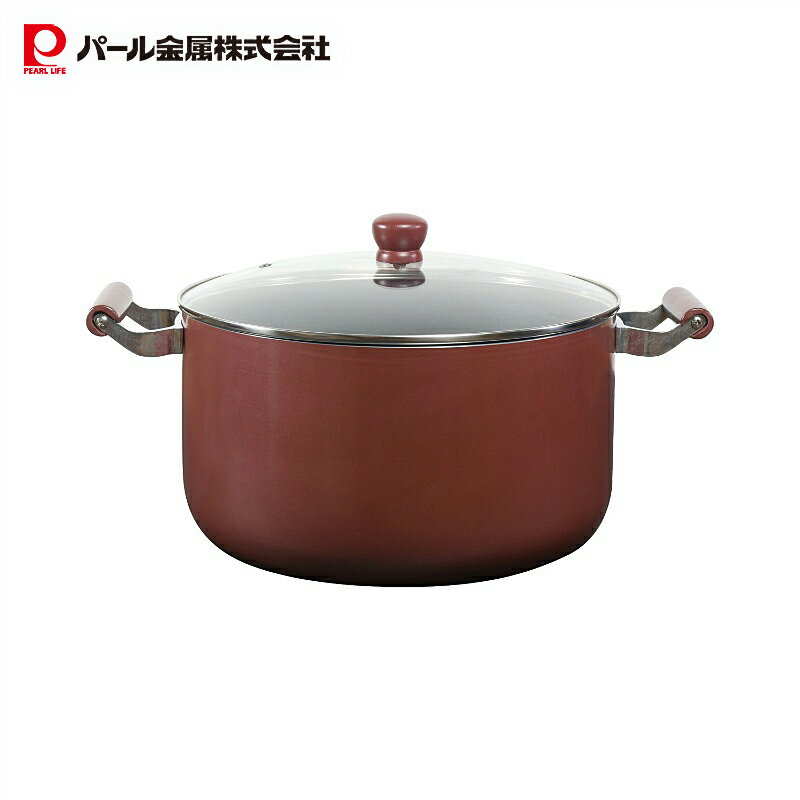 Glass Pots - パール金属公式 鍋 両手鍋 大型鍋 寸胴鍋 32cm 深型 IH対応 ガラス蓋付 ふっ素加工 カレー シチュー 煮物 メガサイズ HB-6674 フライパン 料理 ガス火 食洗機対応 ステンレス キッチン用品 調理器具