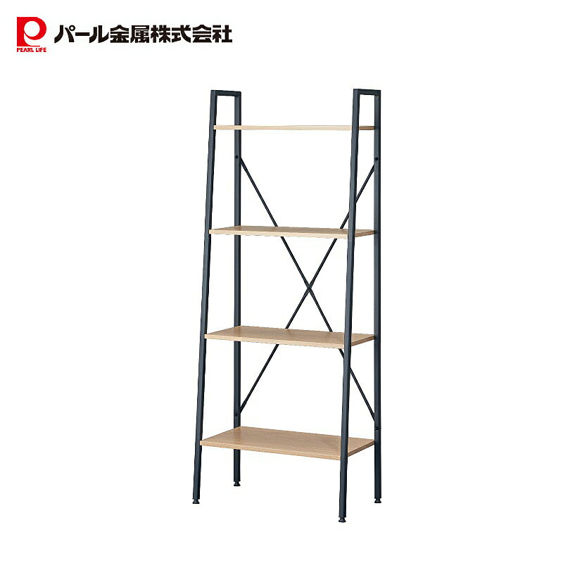 Slim Kitchen Racks - パール金属公式 収納 シェルフ 棚 ラック 幅60cm A型 4段 シンプル 2 N-7798 本棚ラックカラーボックス スチールラックシェルフ キッチン収納 整理整頓 省スペース 積み重ね スタッキング